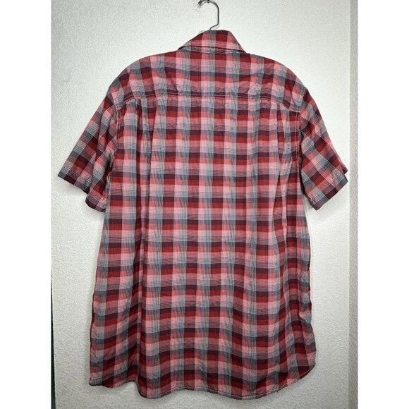 The North Face Shirt Mens XL Red Plaid Button Up Nylon Lightweight Hiking Camp - Picture 3 of 14